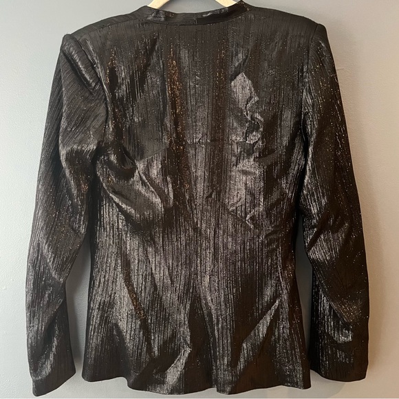 Smythe Ruched Metallic Top in Black Lame - Picture 5 of 7